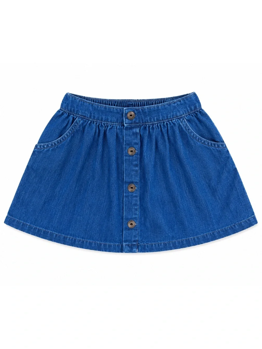 Oshkosh Blue Faux Denim Chambray Pull-on Button Detail Skirt Toddler Girls 4T